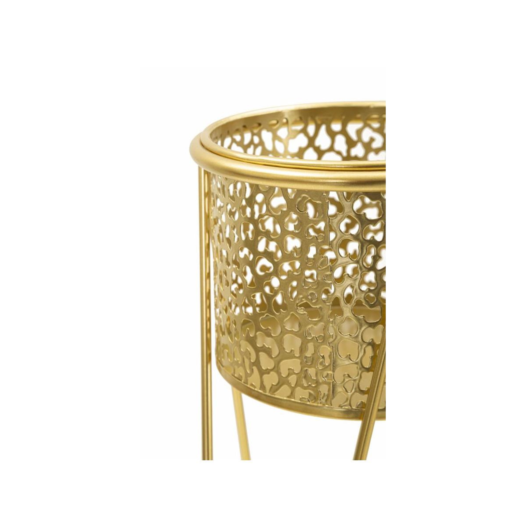 Voir la diapositive 3 : Paris Prix Lot de 2 cache-pots sur pieds  eva  46cm or