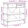 Voir la diapositive 6 : VIDAXL Table console sonoma gris 75x34,5x75 cm bois d'ingenierie