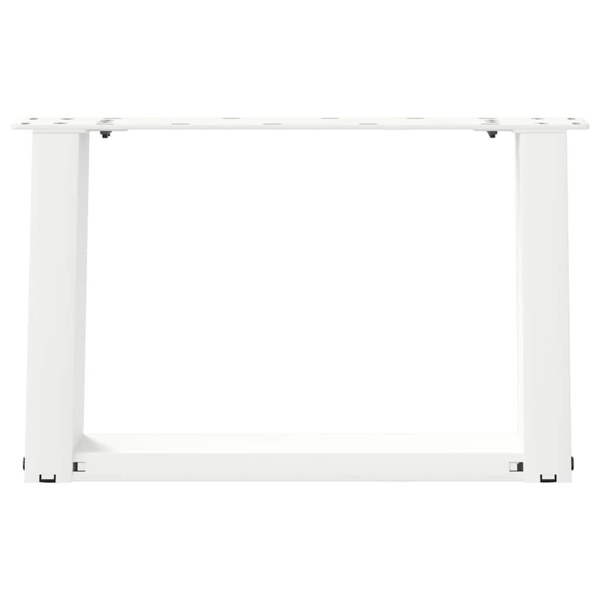 Voir la diapositive 5 : VIDAXL Pieds de table basse forme de U 2 pcs blanc 50x(30-31) cm acier