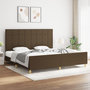 Voir la diapositive 2 : VIDAXL Cadre de lit sans matelas marron fonce 200x200 cm tissu