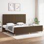 Voir la diapositive 2 : VIDAXL Cadre de lit sans matelas marron fonce 200x200 cm tissu