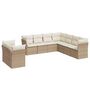 Voir la diapositive 2 : VIDAXL Salon de jardin avec coussins 9 pcs beige resine tressee
