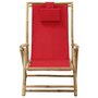VIDAXL Chaise de relaxation inclinable Rouge Bambou et tissu