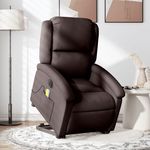 VIDAXL Fauteuil inclinable de massage electrique Marron fonce Tissu