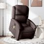 Voir la diapositive 1 : VIDAXL Fauteuil inclinable de massage electrique Marron fonce Tissu