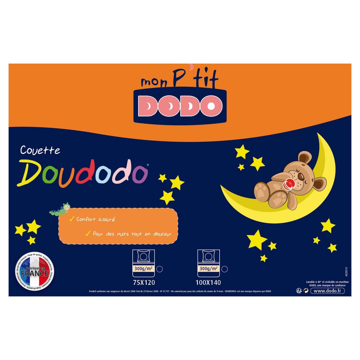 Ptit'DODO Couette petit enfant tempérée DODO DOUDODO 300 g/m²