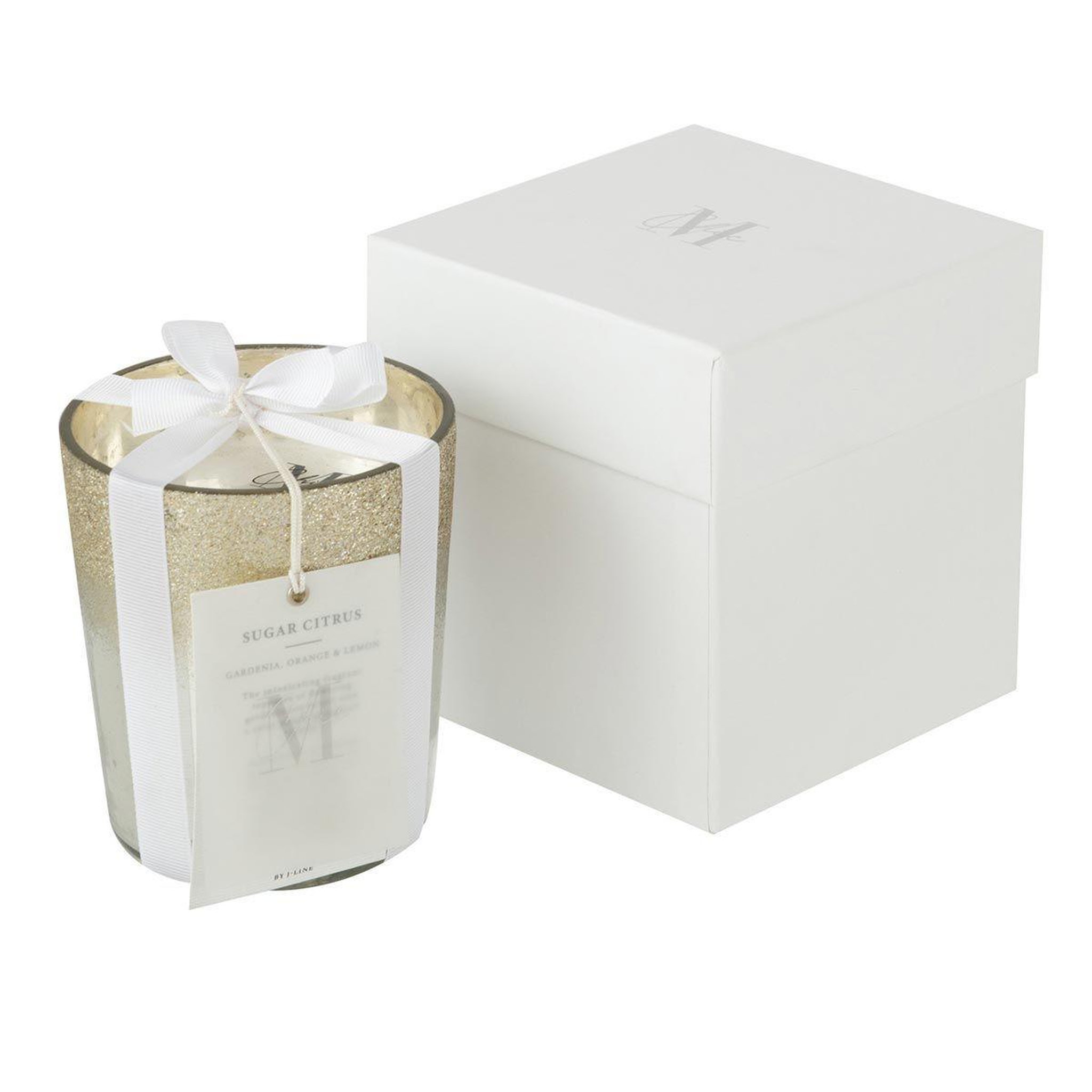 Voir la diapositive 2 : J-LINE Bougie parfumée  deluxe  15cm sugar citrus