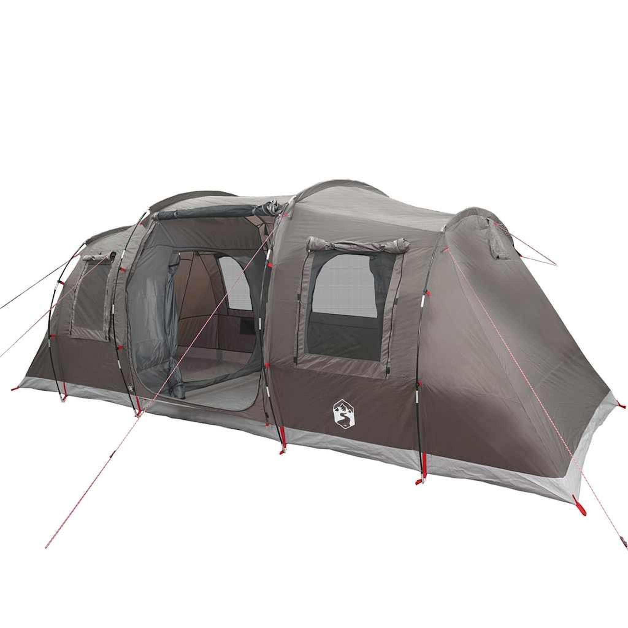 Voir la diapositive 4 : VIDAXL Tente de camping tunnel 4 personnes marron impermeable