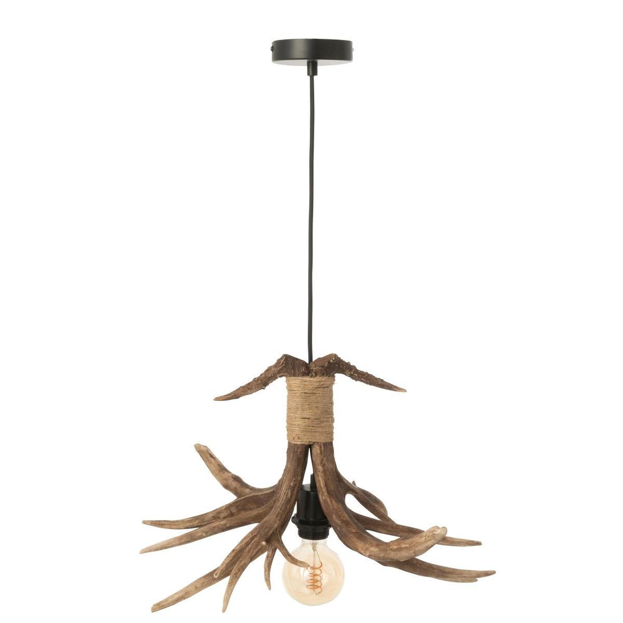 Voir la diapositive 2 : J-LINE Lampe suspension branches  antlers  44cm marron