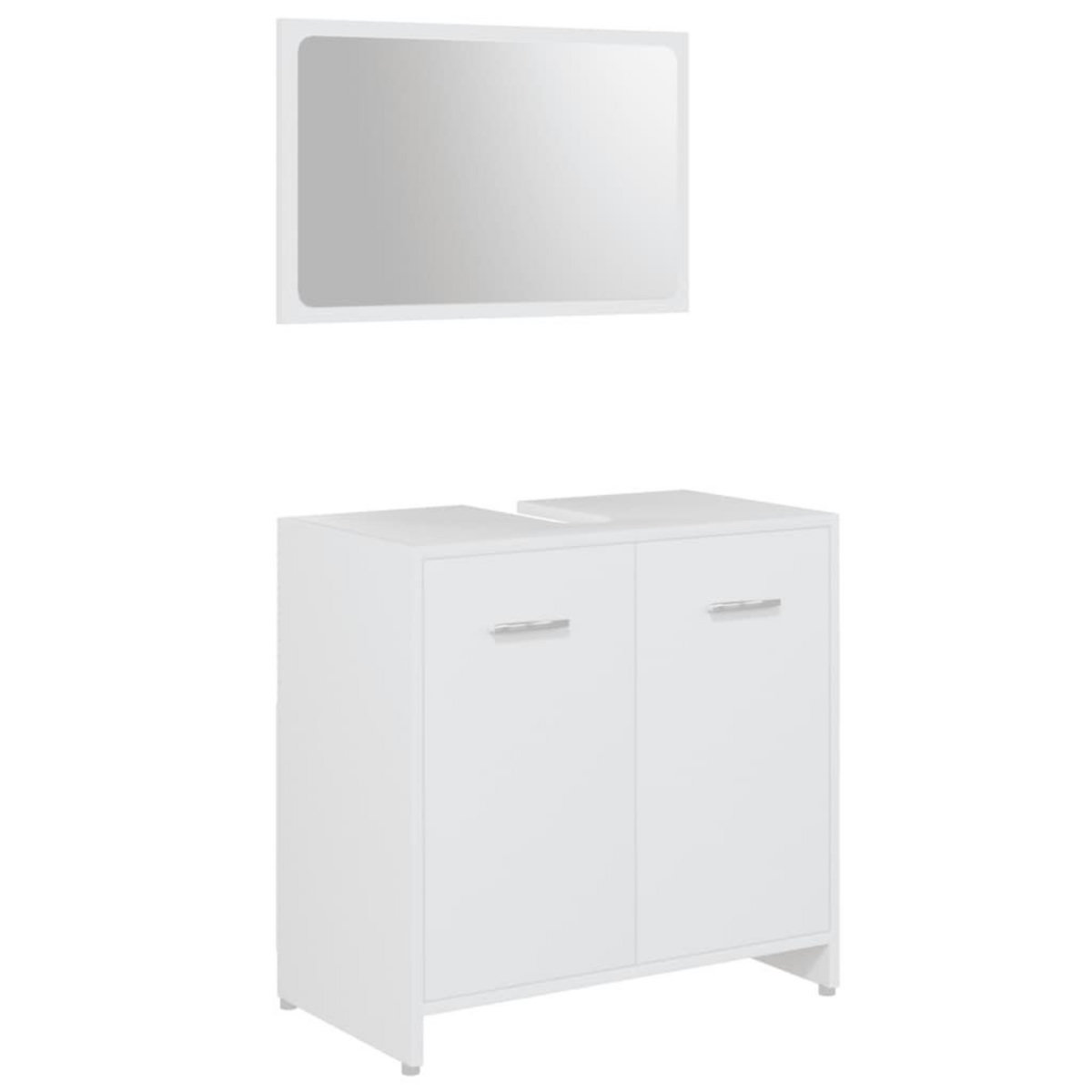 VIDAXL Ensemble de meubles de salle de bain 3pcs Blanc Bois ingenierie