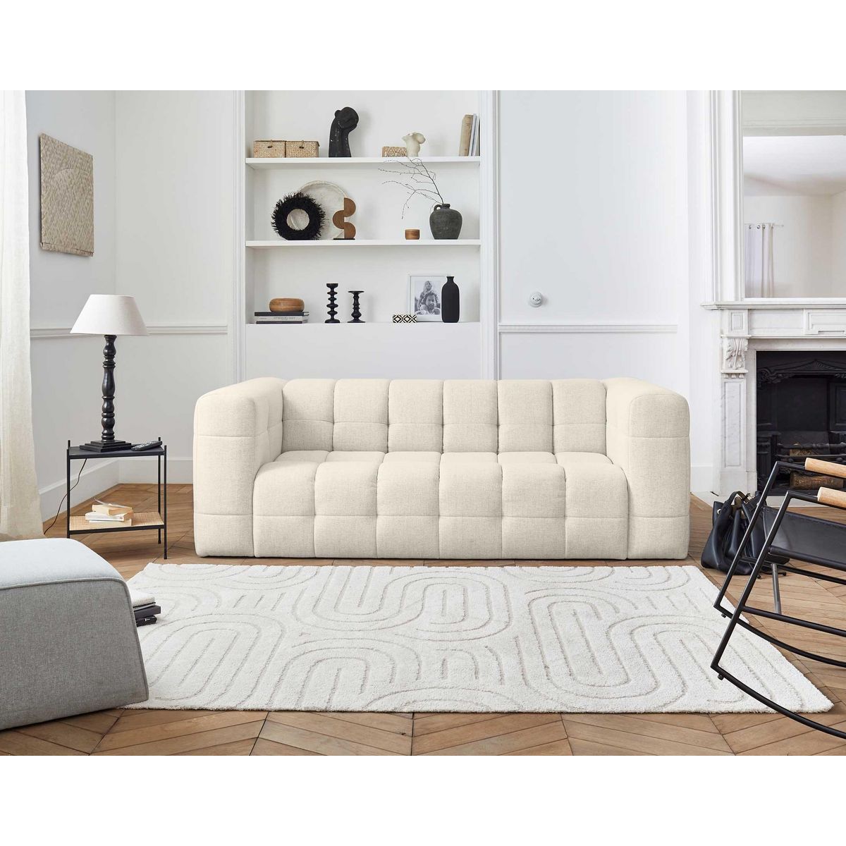 LISA DESIGN Suzano - canapé 3 places - en tissu