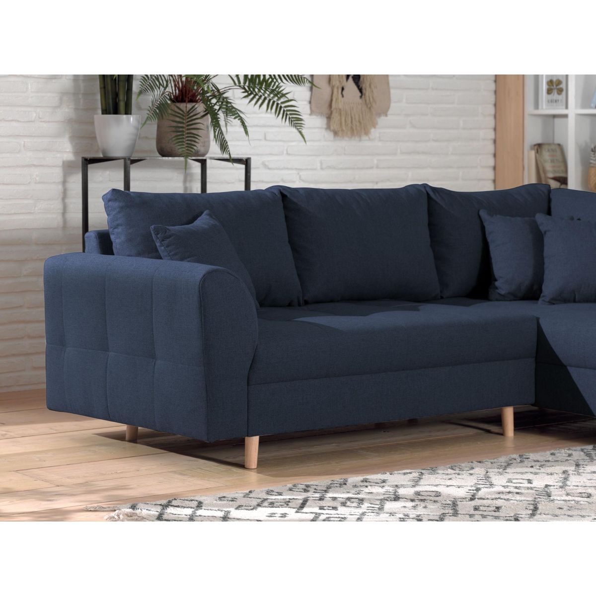 LISA DESIGN Rune - canapé d'angle - avec pouf d'appoint - 4 places - style scandinave - droit