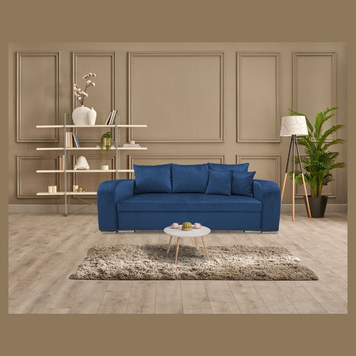 Canapé droit convertible 3 places tissu BOB