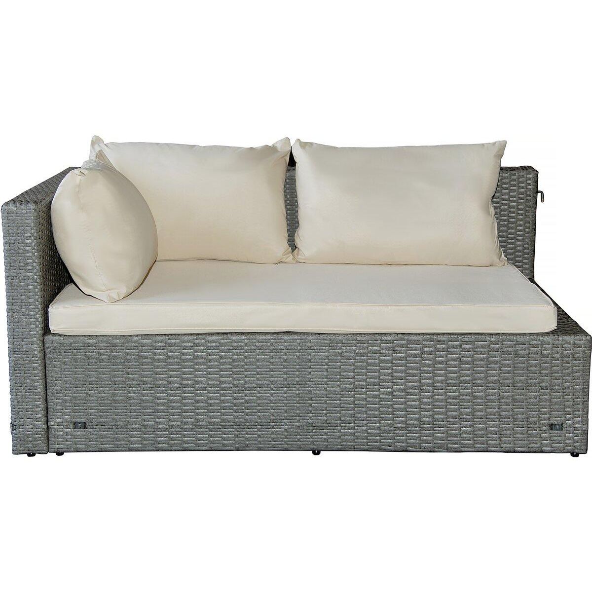 Habitat et Jardin Salon de jardin bas en résine tressée  Diya  3 places - Gris et beige