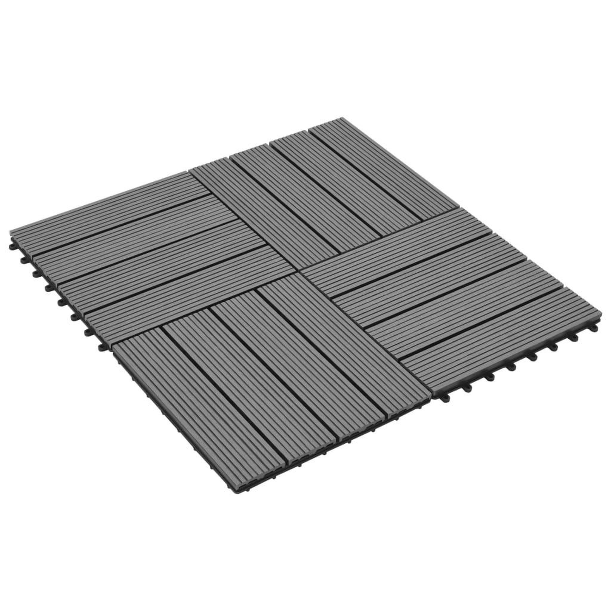 Voir la diapositive 2 : VIDAXL Carreaux de terrasse 22 pcs 30 x 30 cm 2 m^2 WPC Gris