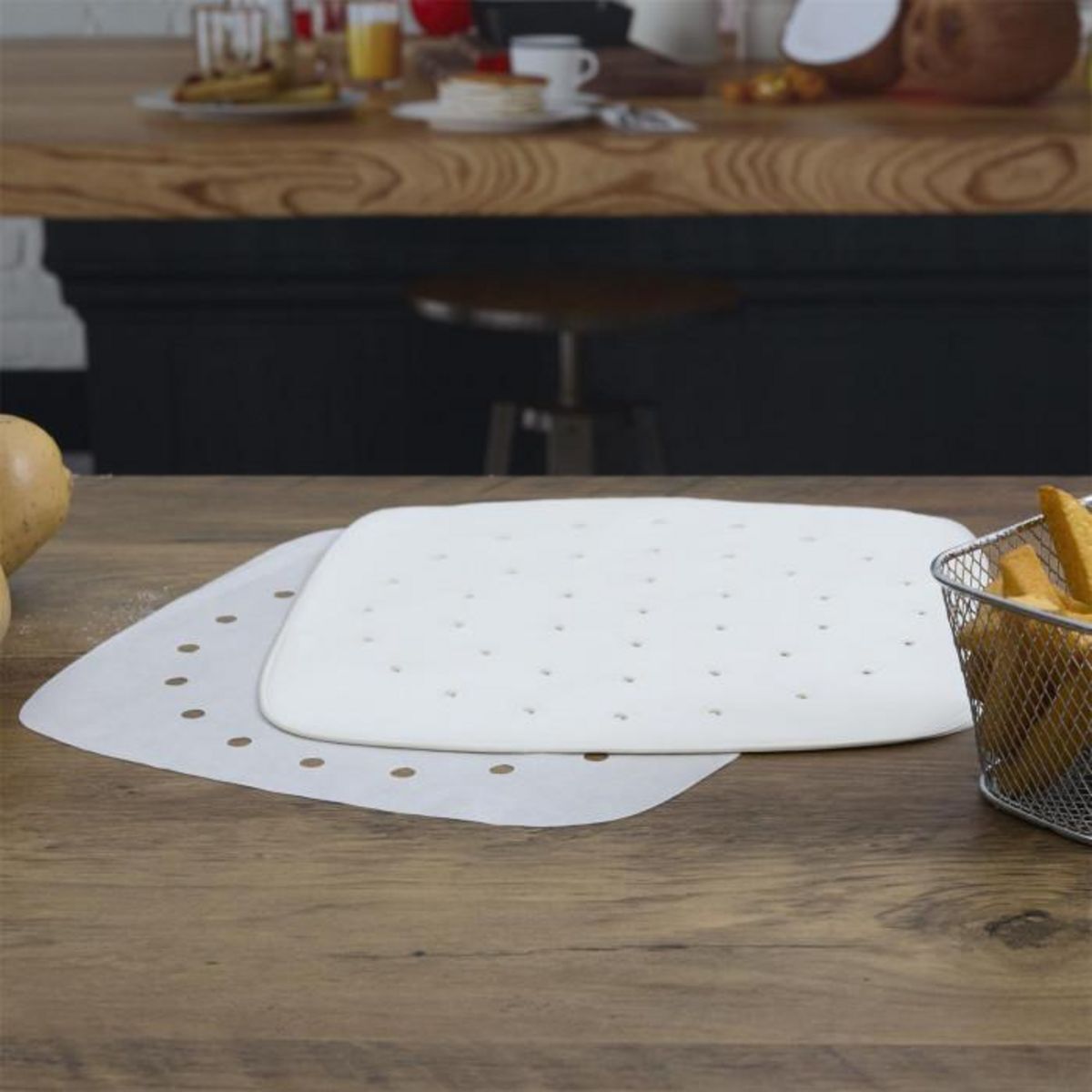 Paris Prix Lot de 25 Feuilles de Cuisson  Friteuse à Air  22cm Blanc