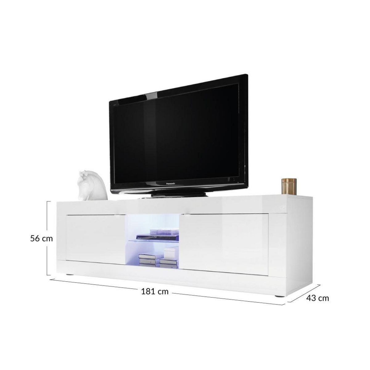 BEST MOBILIER Milo - meuble tv - blanc - 181 cm