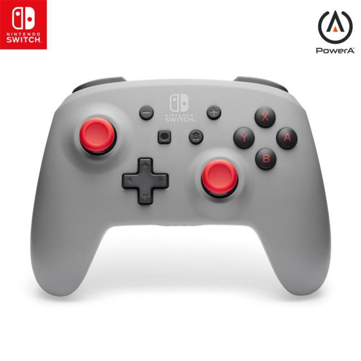 POWERA Manette sans fil à piles PowerA Retro Grey with Motion pour Nintendo Switch Gris Rouge et Noir