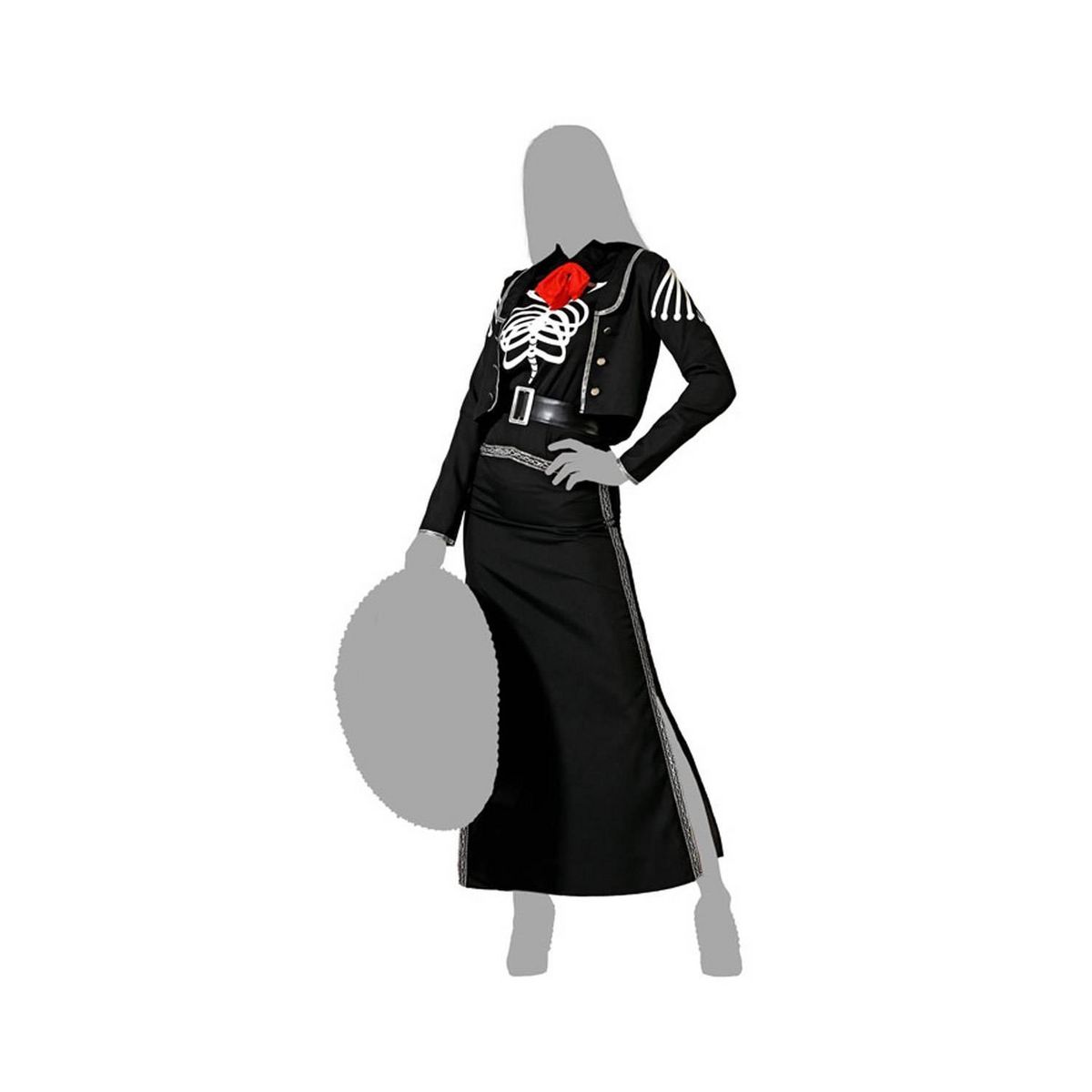 ATOSA Déguisement Squelette Méxicain : Noir - Femme - XS/S