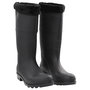 Voir la diapositive 1 : VIDAXL Bottes de pluie avec chaussettes amovibles noir taille 46 PVC