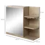 KLEANKIN Armoire miroir de salle de bain avec étagère - 3 étagères latérales - kit installation murale fourni - panneaux particules aspect chêne clair