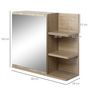 Voir la diapositive 3 : KLEANKIN Armoire miroir de salle de bain avec étagère - 3 étagères latérales - kit installation murale fourni - panneaux particules aspect chêne clair
