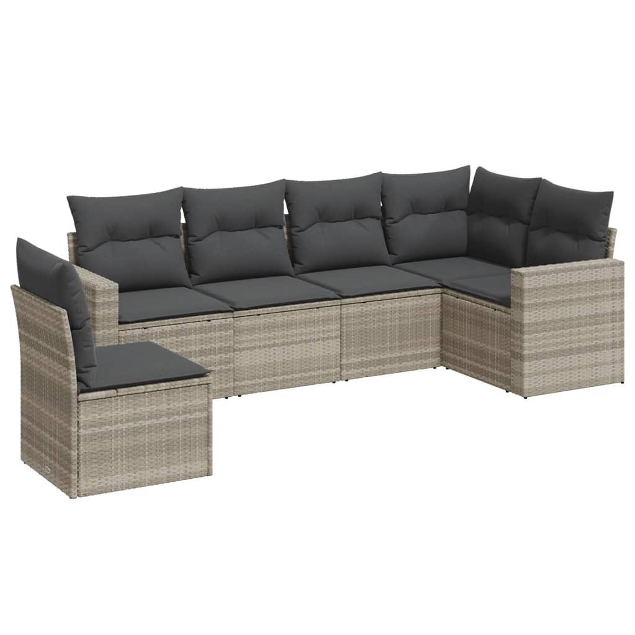 Voir la diapositive 2 : VIDAXL Salon de jardin 6 pcs avec coussins gris clair resine tressee