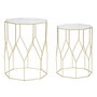 Voir la diapositive 1 : Paris Prix Lot de 2 Tables d'Appoint Octogonale  Glassy  47cm Or