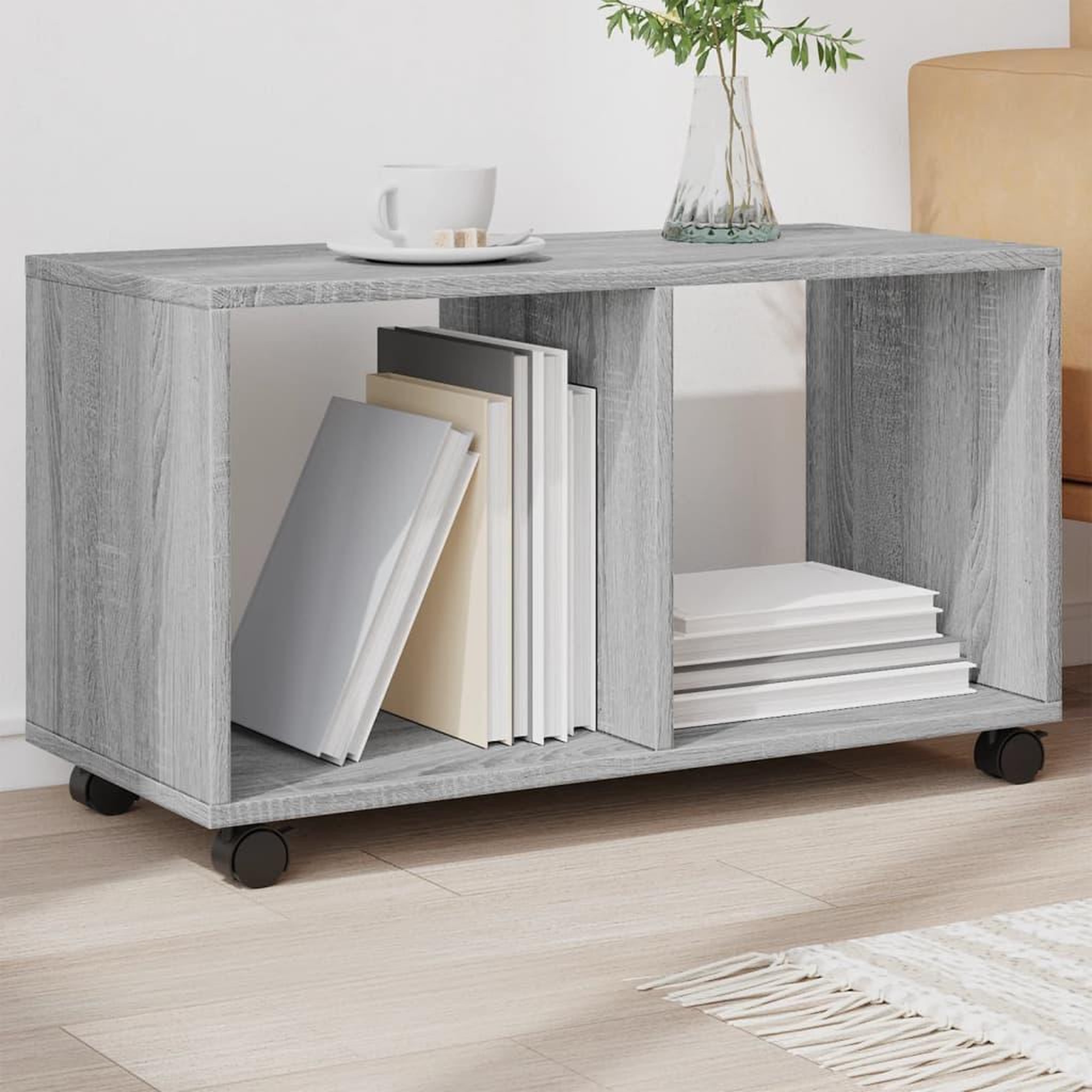 Voir la diapositive 1 : VIDAXL Armoire roulante sonoma gris 72x33x42,5 cm bois d'ingenierie