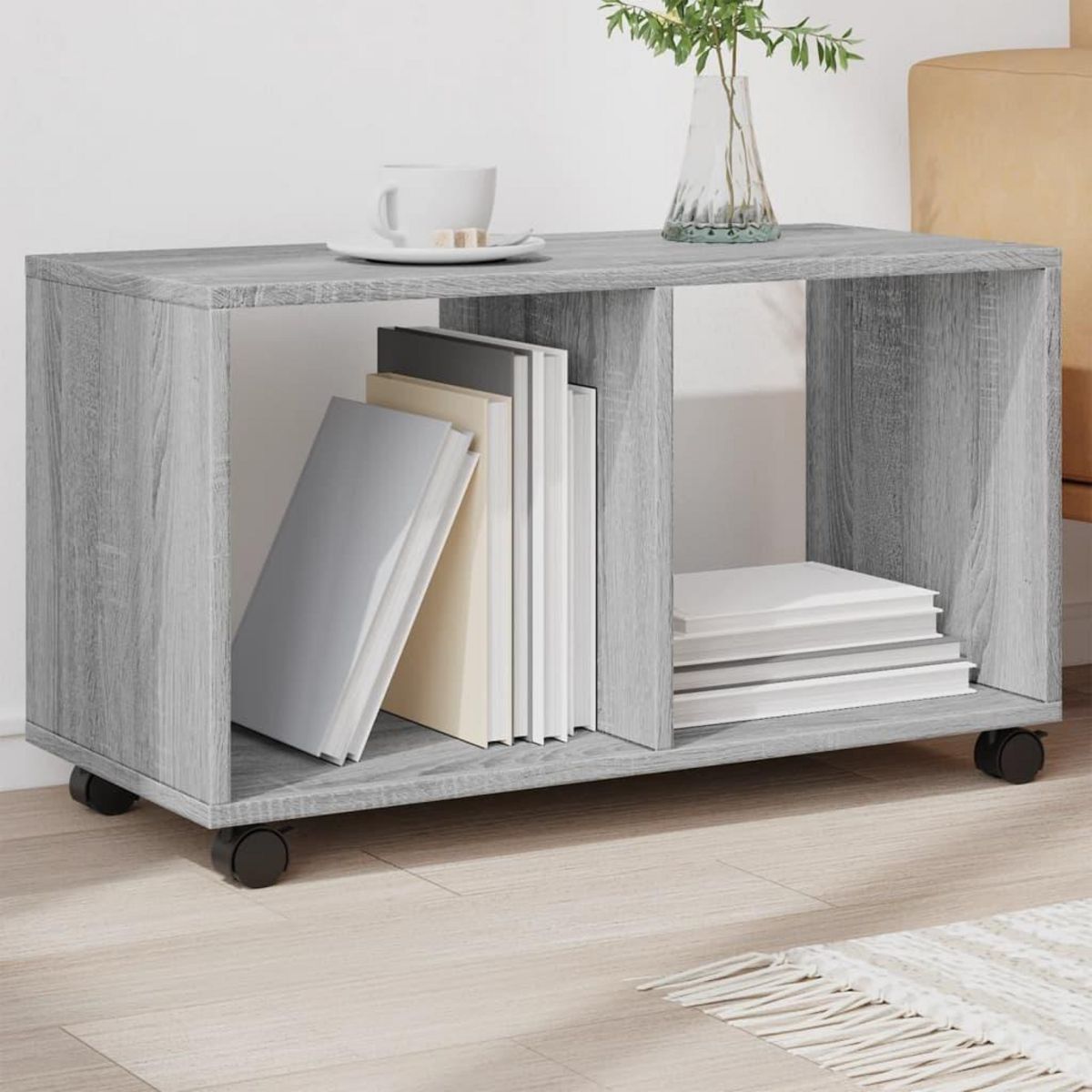 VIDAXL Armoire roulante sonoma gris 72x33x42,5 cm bois d'ingenierie
