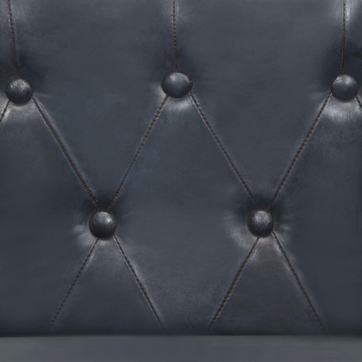 VIDAXL Chaise cabriolet gris cuir veritable