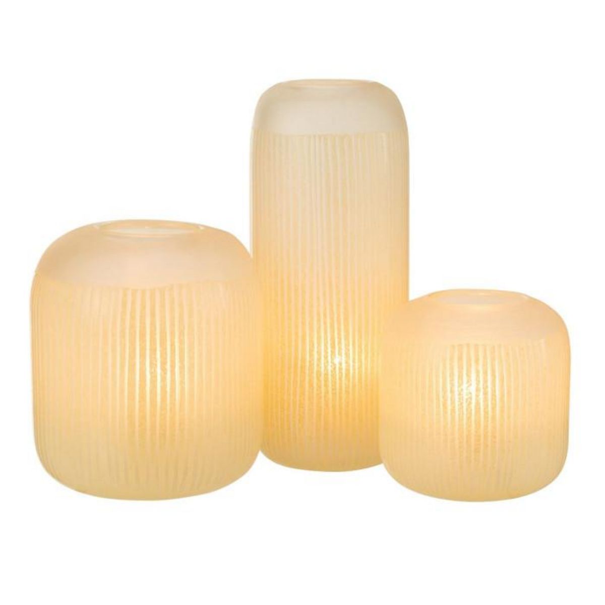 Paris Prix Vase Design en Verre Lignes  Carla  24cm Jaune Clair