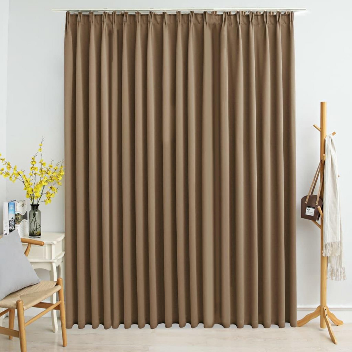 VIDAXL Rideau occultant avec crochets Taupe 290x245 cm