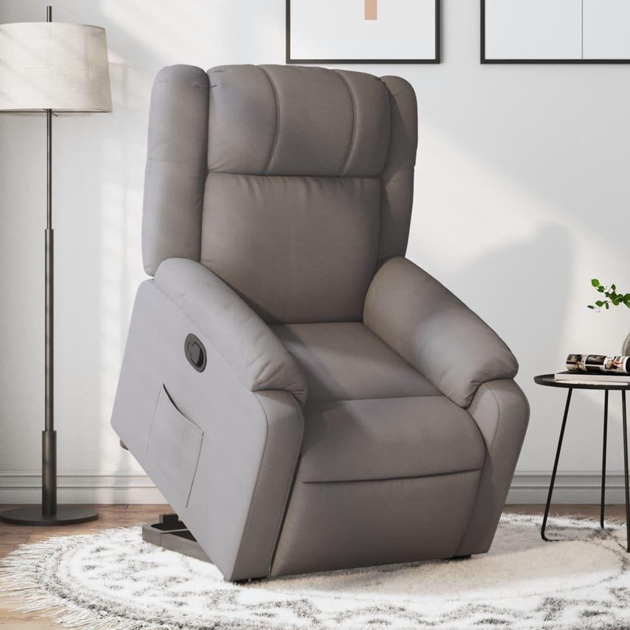 VIDAXL Fauteuil inclinable taupe tissu