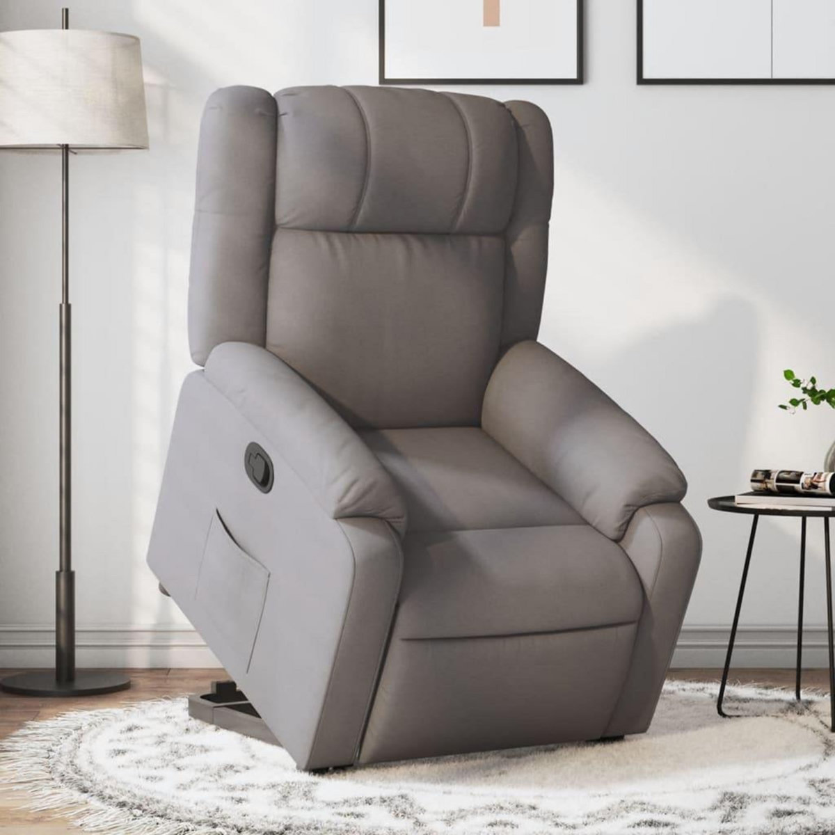 VIDAXL Fauteuil inclinable taupe tissu