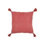 Voir la diapositive 2 : Paris Prix Coussin à Pompons Fleurs  Mexican  45x45cm Rouge