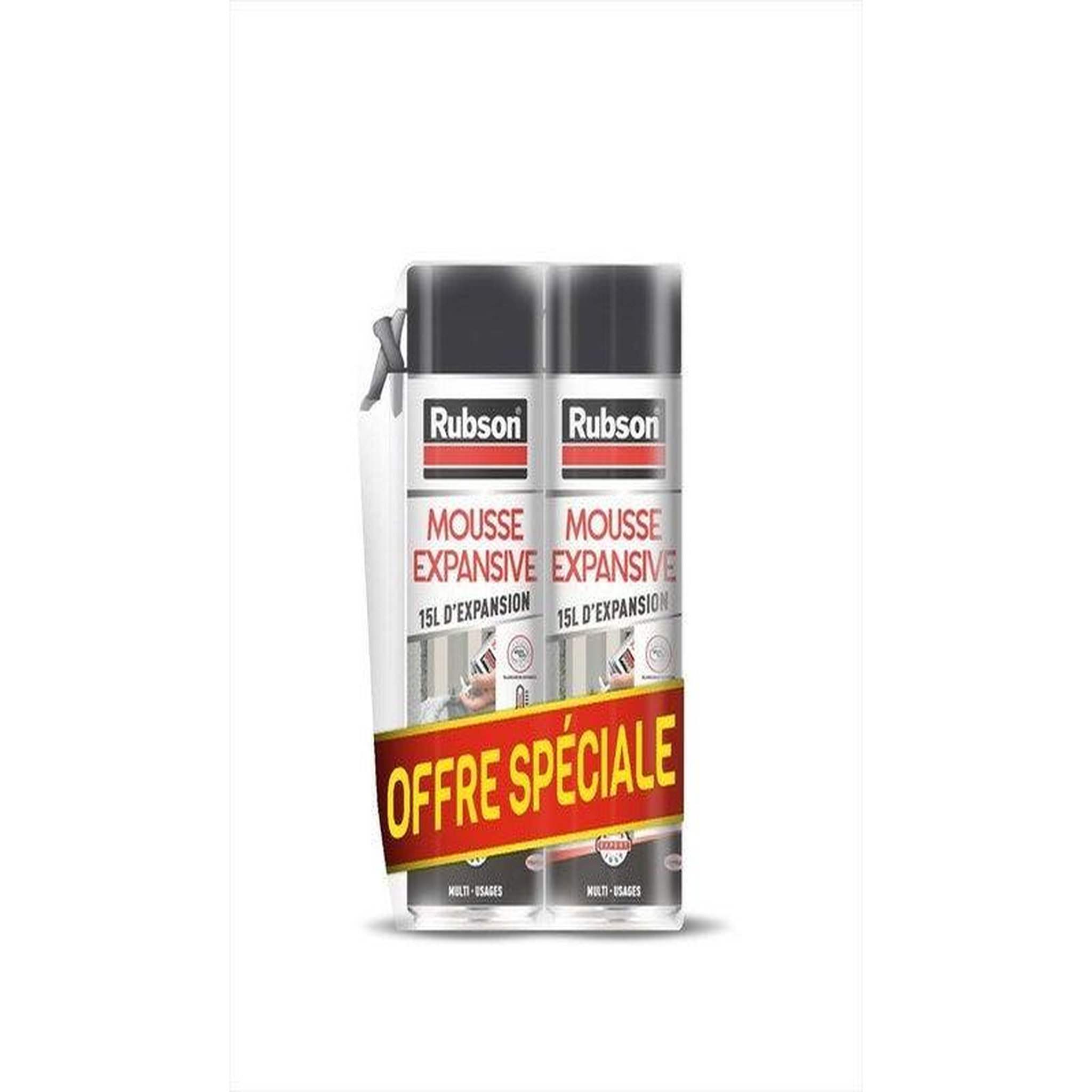 rubson Lot de 2 mousses expansive multi usages <0,1% iso RUBSON blanc 345ml/15l