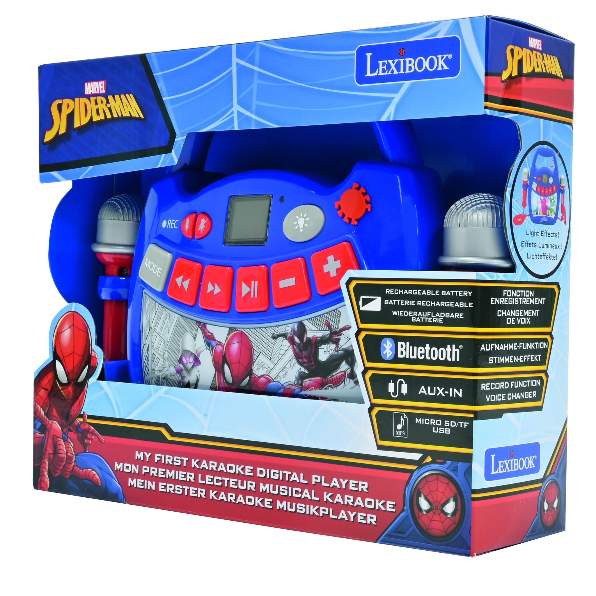 Voir la diapositive 4 : Lexibook Enceinte Bluetooth Spider-Man avec Micros
