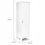 Voir la diapositive 6 : ID MARKET Armoire vestiaire ESTER porte métal blanc design industriel