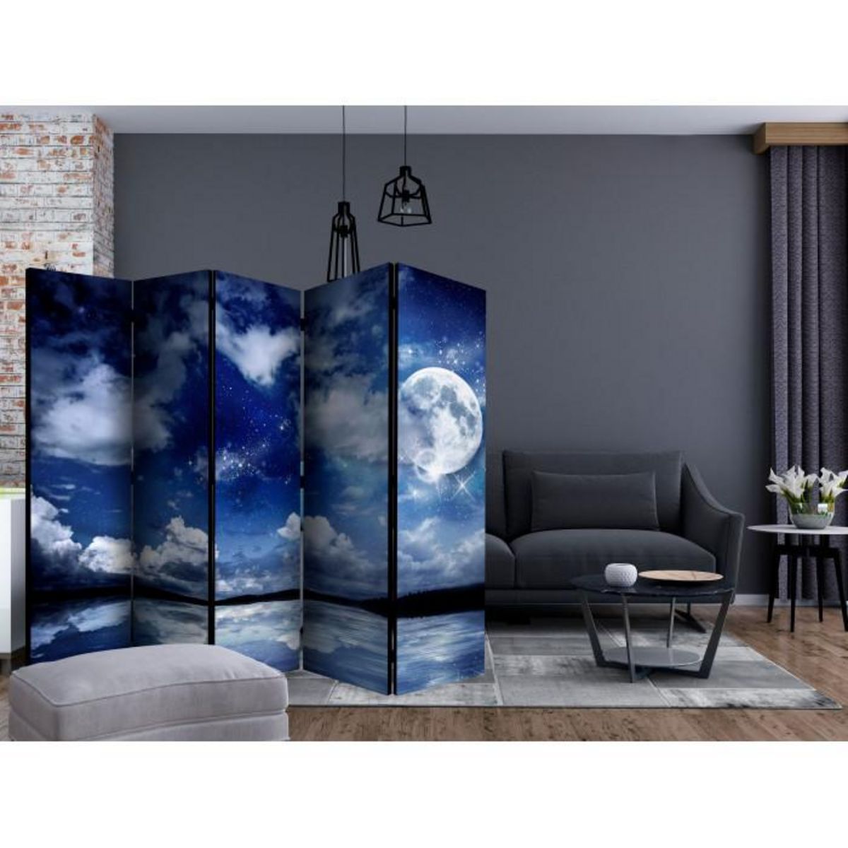 Paris Prix Paravent 5 Volets  Magic Night  172x225cm