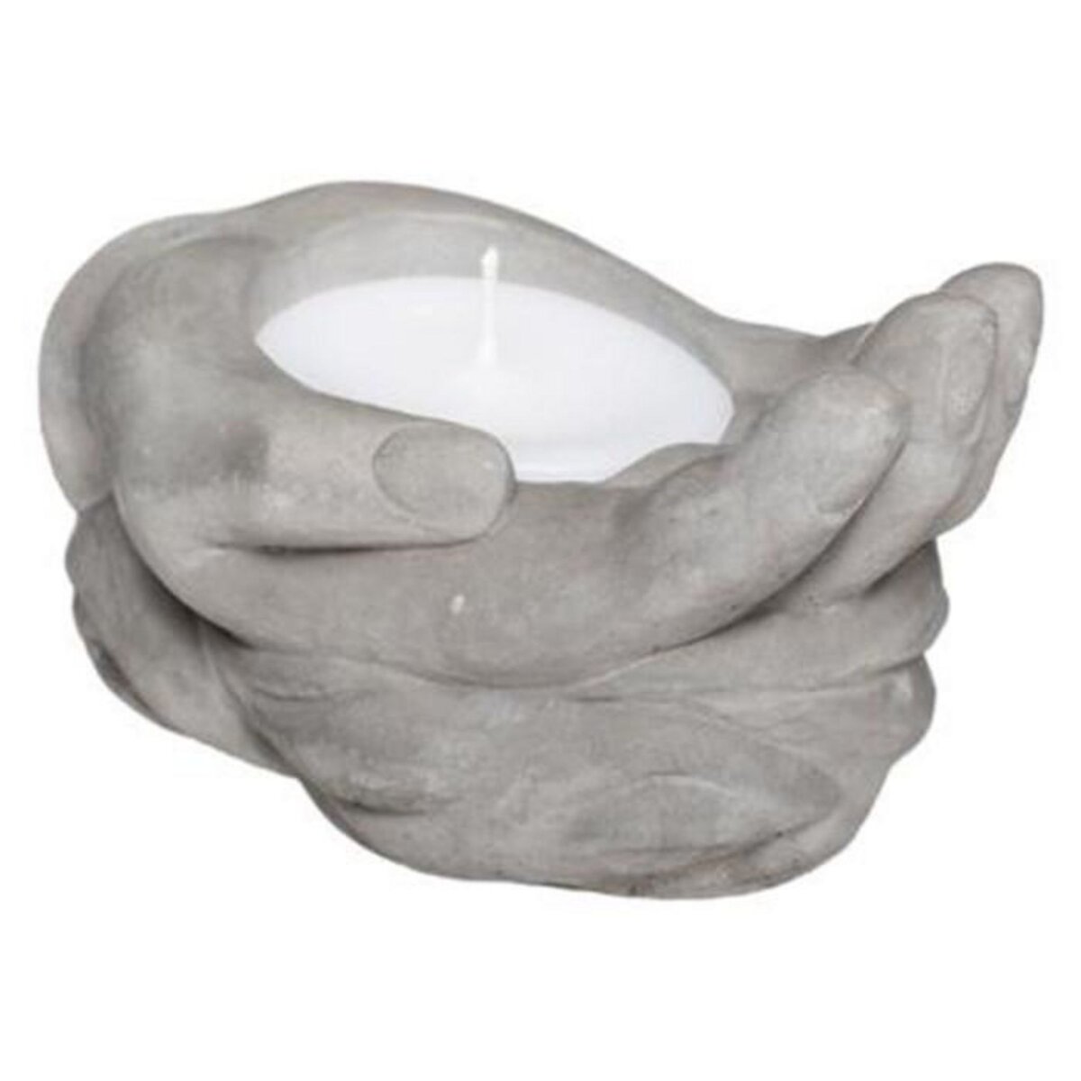 COMPTOIR DE LA BOUGIE Bougeoir avec Bougie Parfumée  Main  15cm Gris