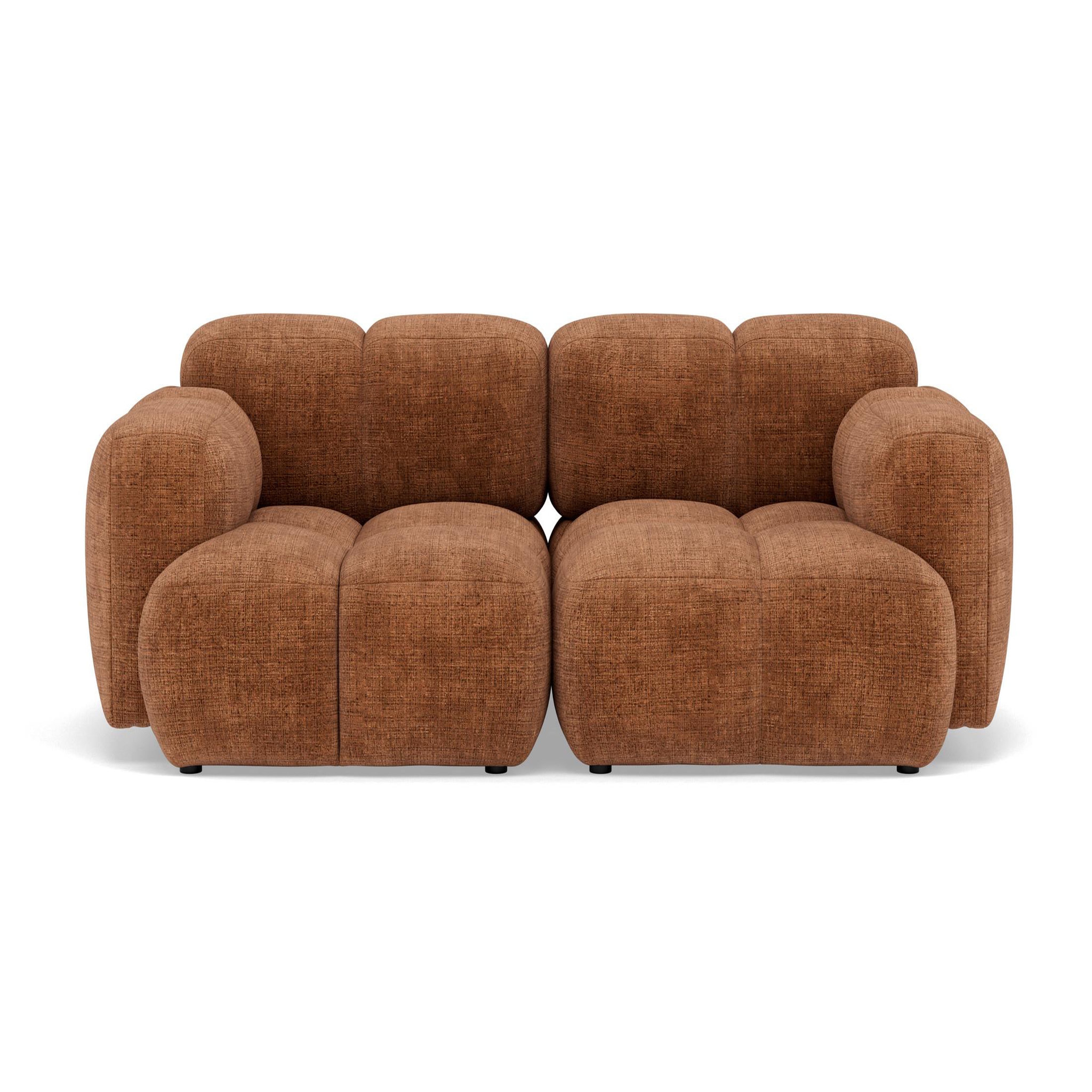 Voir la diapositive 1 : BEST MOBILIER Grace - canapé modulable 2 places en velours texturé