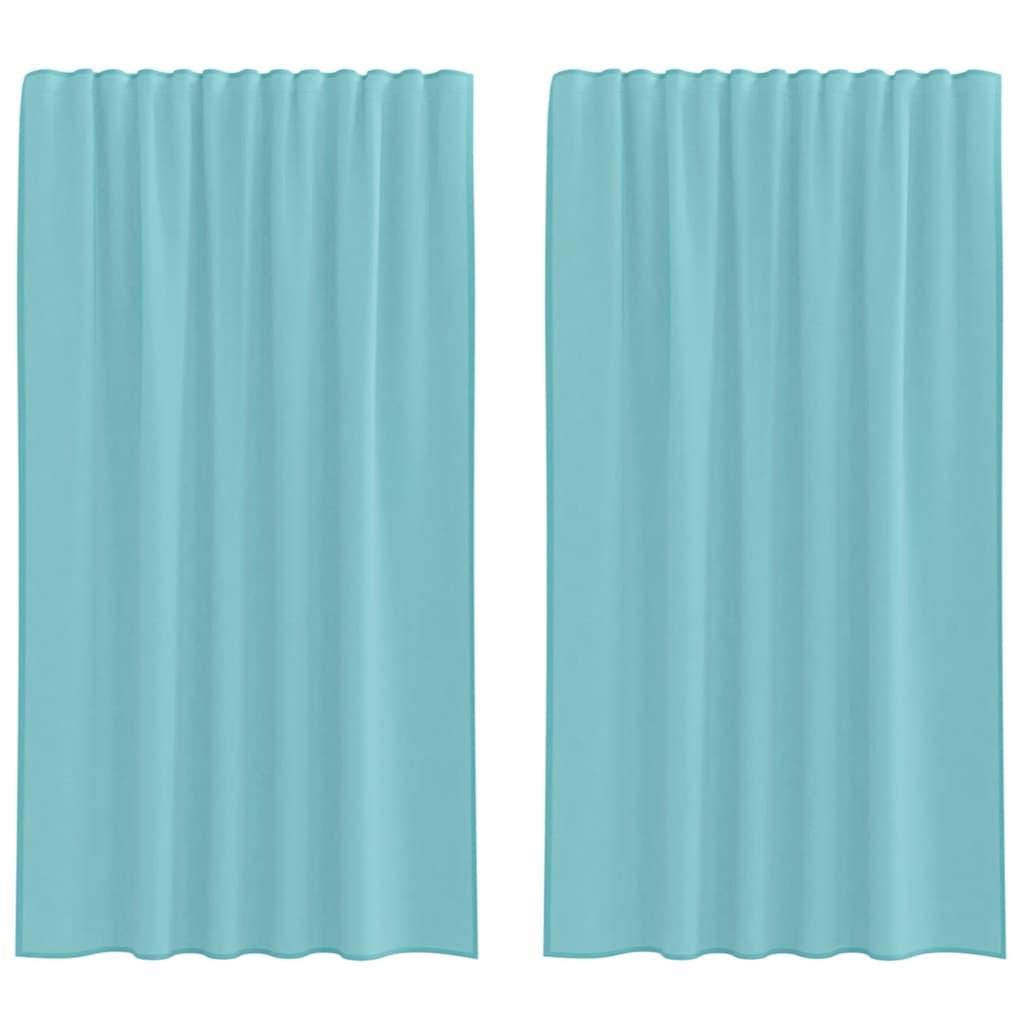 Voir la diapositive 2 : VIDAXL Rideaux en voile avec boucles 2 pcs turquoise 140x175 cm