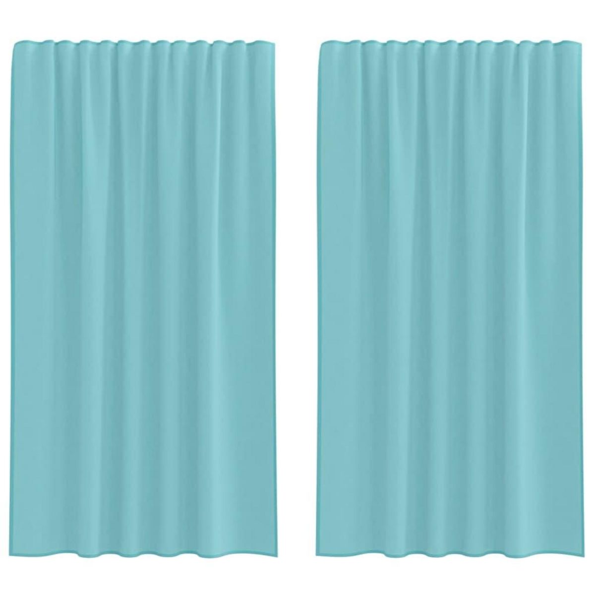 VIDAXL Rideaux en voile avec boucles 2 pcs turquoise 140x175 cm