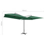 Voir la diapositive 6 : VIDAXL Parasol double avec mat en acier 250 x 250 cm Vert