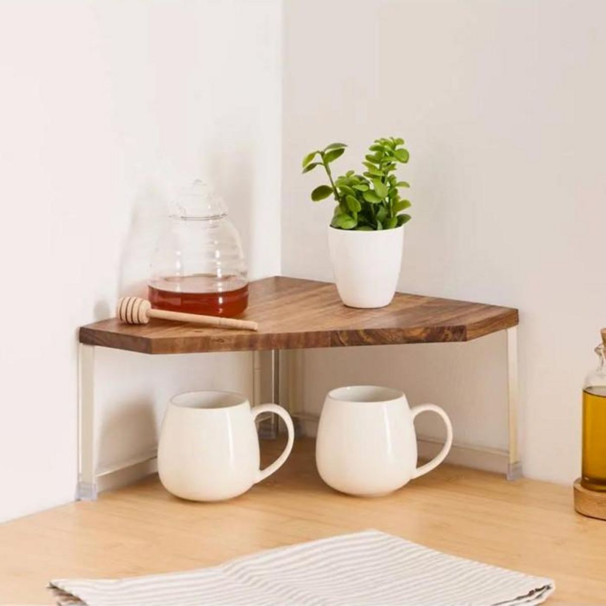 FIVE Étagère d'Angle de Cuisine  Bois  30cm Naturel