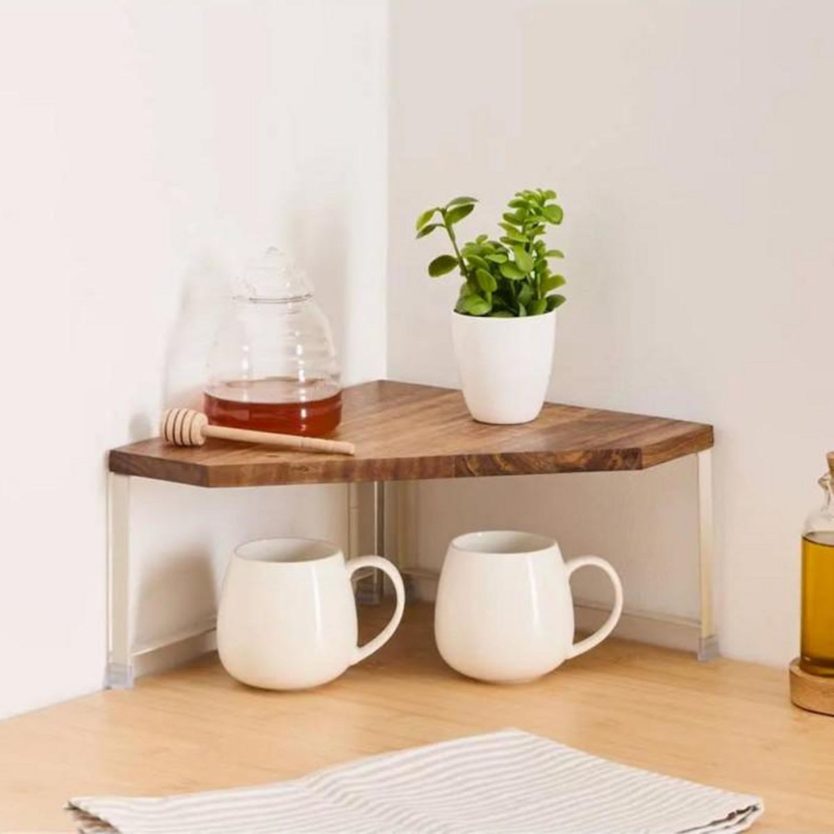 FIVE Étagère d'Angle de Cuisine  Bois  30cm Naturel