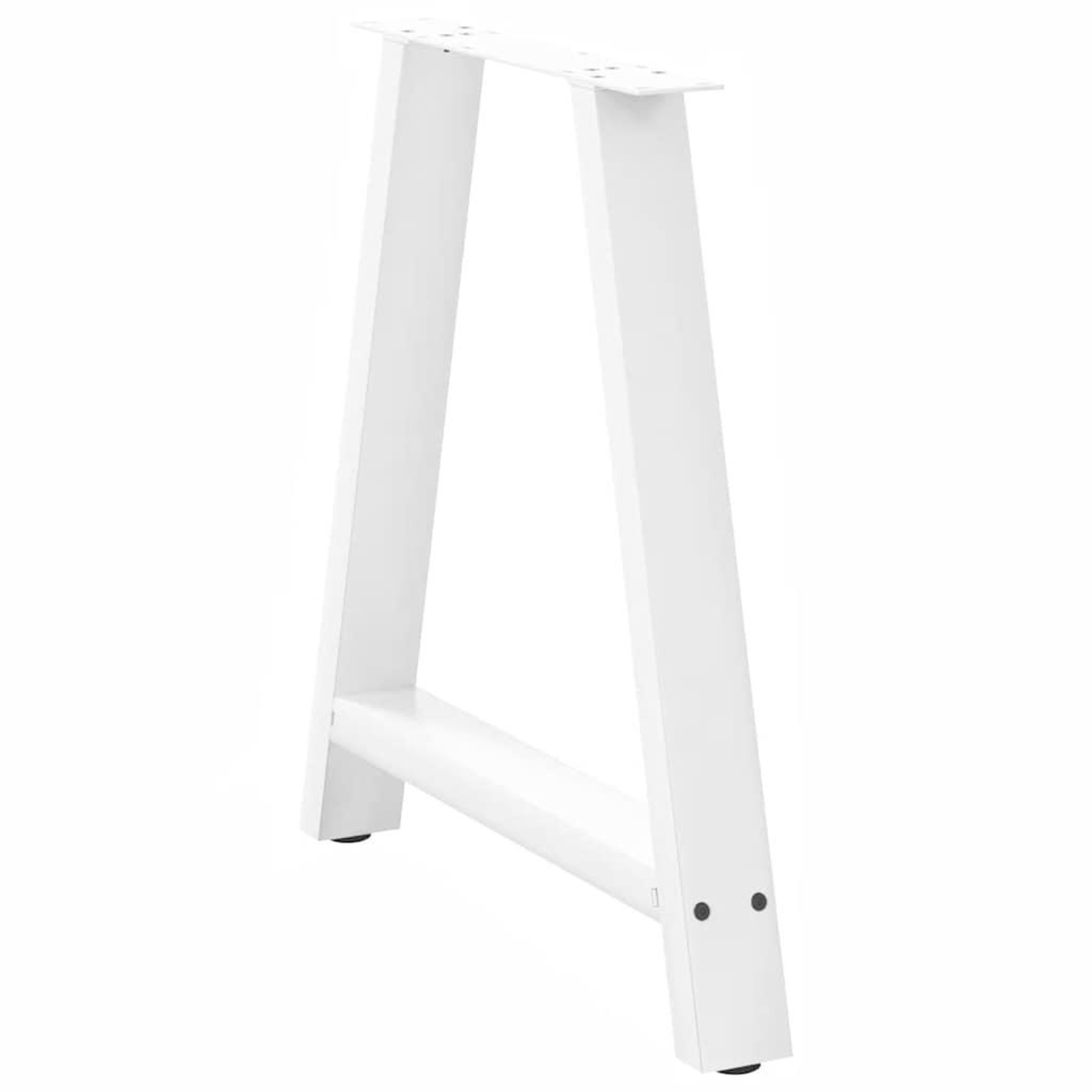 Voir la diapositive 4 : VIDAXL Pieds de table basse forme de A 2 pcs blanc 70x(72-73) cm acier