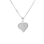 L'ATELIER D'AZUR Collier Argent 925/000 Rhodié - Coeur Pavé de Zirconiums