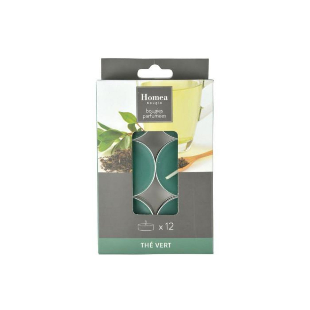 Paris Prix Lot de 12 Bougies Chauffe-Plat  Essentiel II  3,5cm Thé Vert